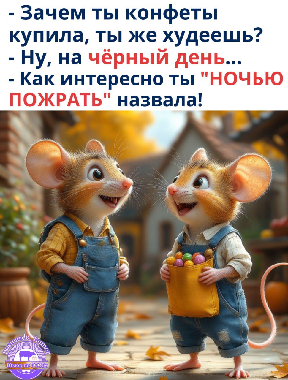 Зачем ты конфеты купила, ты же худеешь? - Ну, на чёрный день... - Как интересно ты 