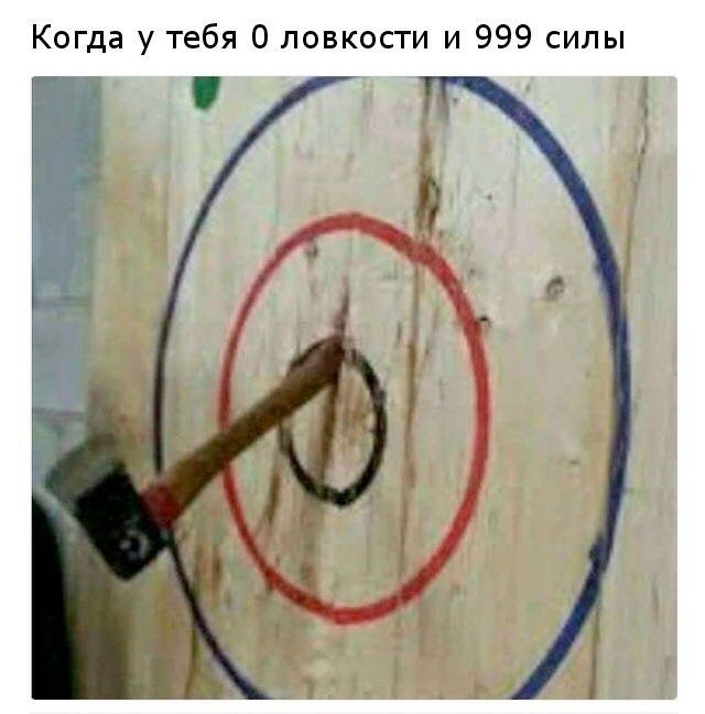 Когда у тебя 0 ловкости и 999 силы