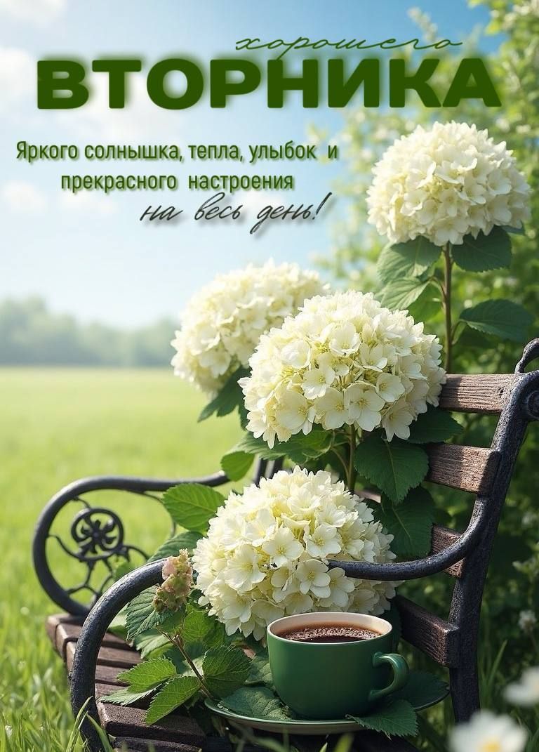 хорошего ВТОРНИКА
Яркого солнышка, тепла, улыбок и прекрасного настроения на весь день!