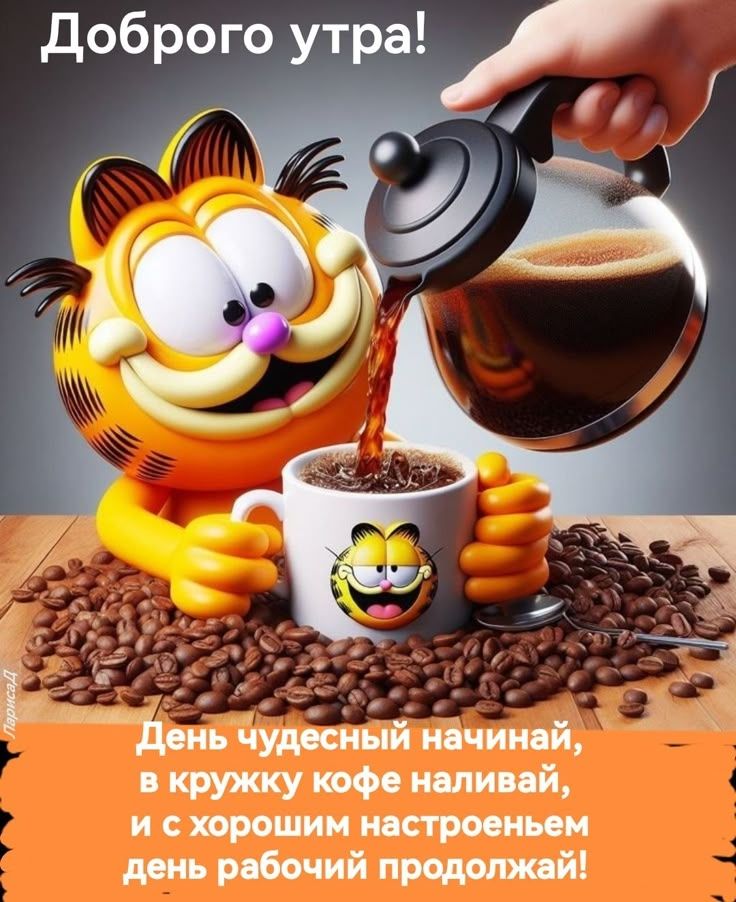 Доброе утро! День чудесный начинай, в кружку кофе наливай, и с хорошим настроением день рабочий продолжай!