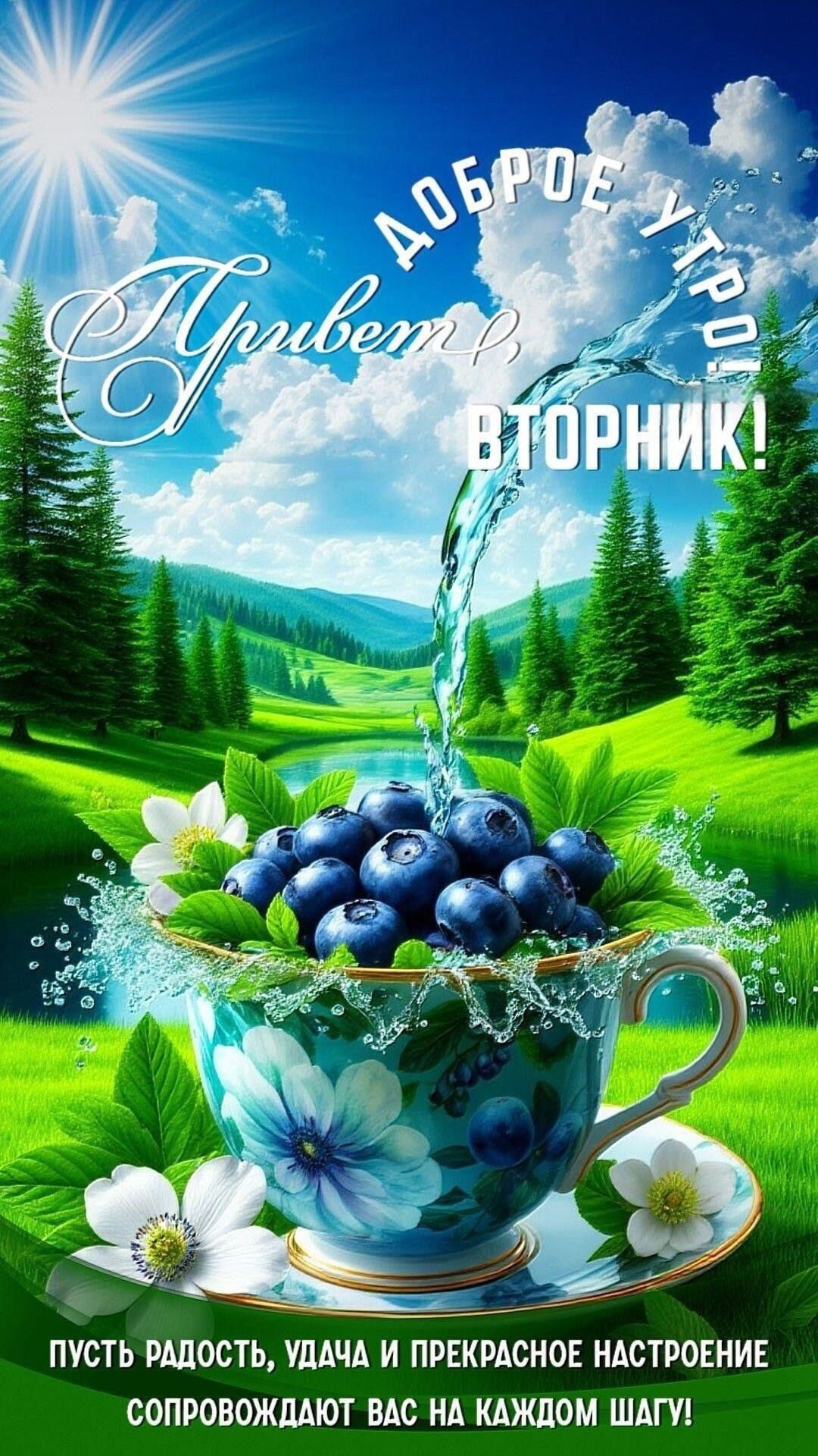 Доброе утро! Привет, Вторник! ПУСТЬ РАДОСТЬ, УДАЧА И ПРЕКРАСНОЕ НАСТРОЕНИЕ СОПРОВОЖДАЮТ ВАС НА КАЖДОМ ШАГУ!