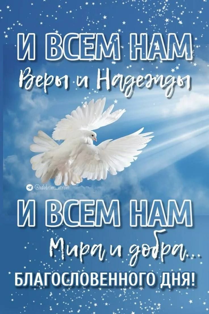 И ВСЕМ НАМ Веры и Надежды
И ВСЕМ НАМ Мира и добра...
БЛАГОСЛОВЕННОГО ДНЯ!