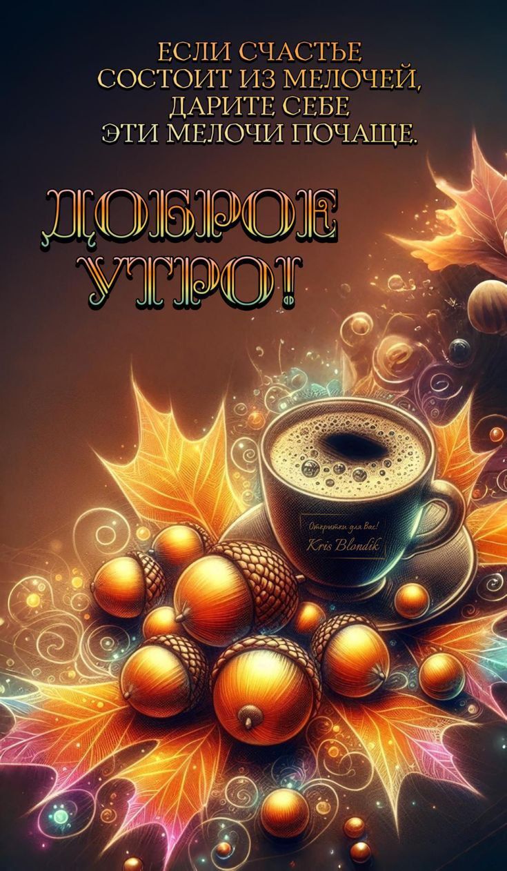 ЕСЛИ СЧАСТЬЕ СОСТОИТ ИЗ МЕЛОЧЕЙ, ДАРИТЕ СЕБЕ ЭТИ МЕЛОЧИ ПОЧАЩЕ.
ДОБРОЕ УТРО!