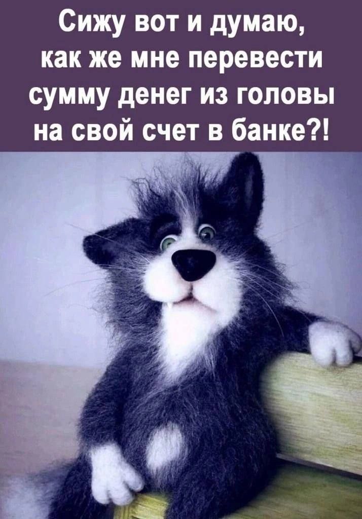 Сижу вот и думаю, как же мне перевести сумму денег из головы на свой счет в банке?!
