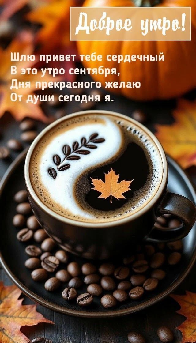 Доброе утро! Шлю привет тебе сердечный В это утро сентября, Дня прекрасного желаю От души сегодня я.