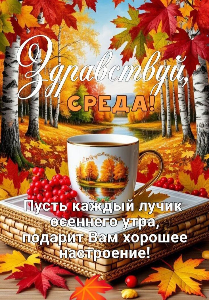 Здравствуйте, СРЕДА!
Пусть каждый лучик осеннего утра, подарит Вам хорошее настроение!