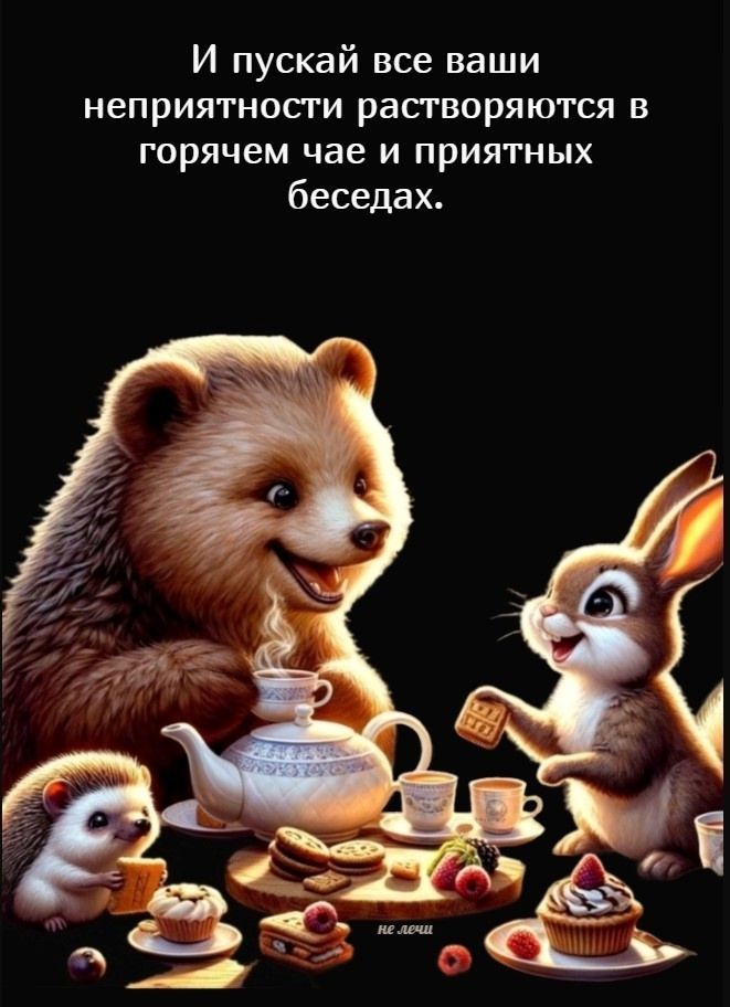 И пускай все ваши неприятности растворяются в горячем чае и приятных беседах.