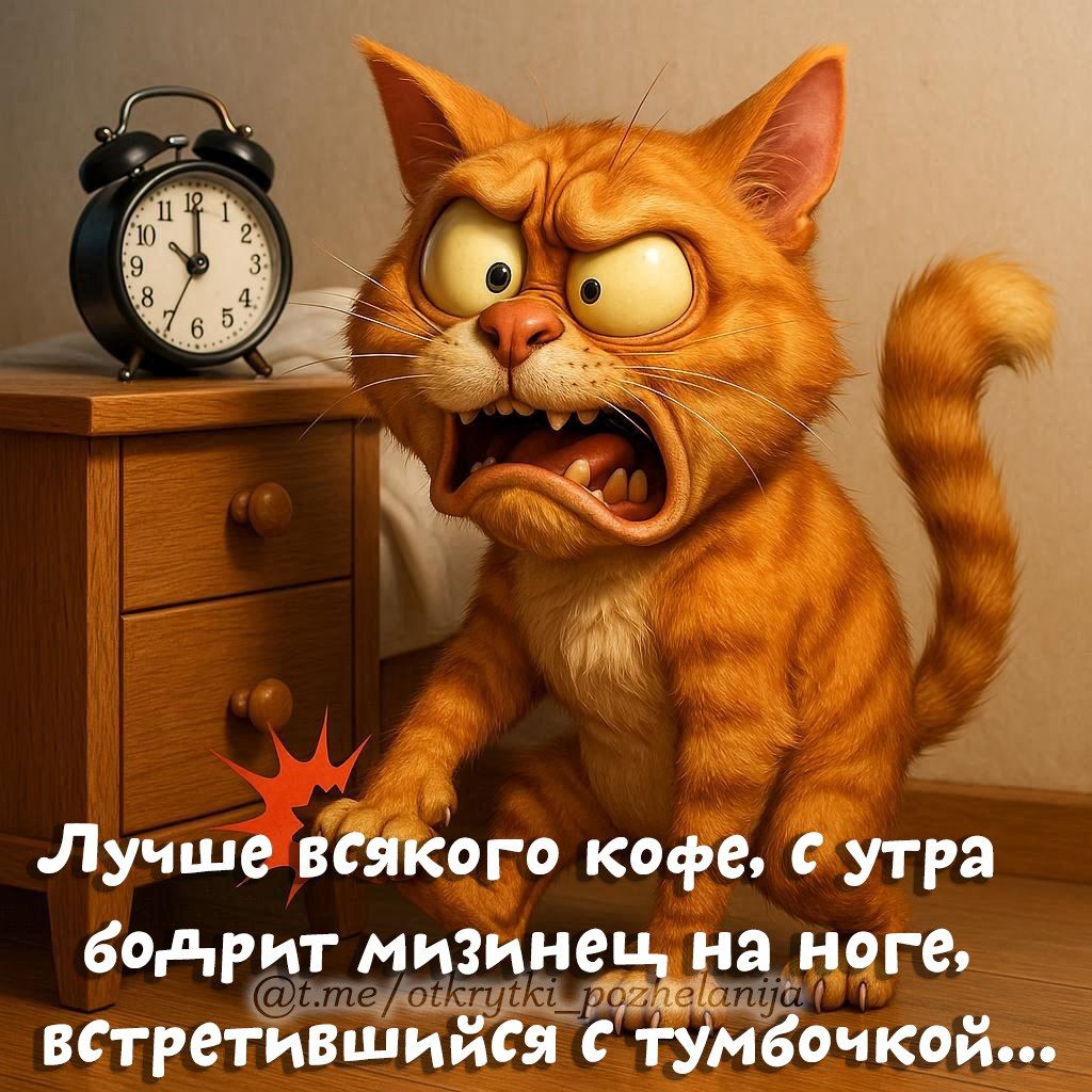 Лучше всякого кофе, с утра бодрит мизинец на ноге, встретившийся с тумбочкой...