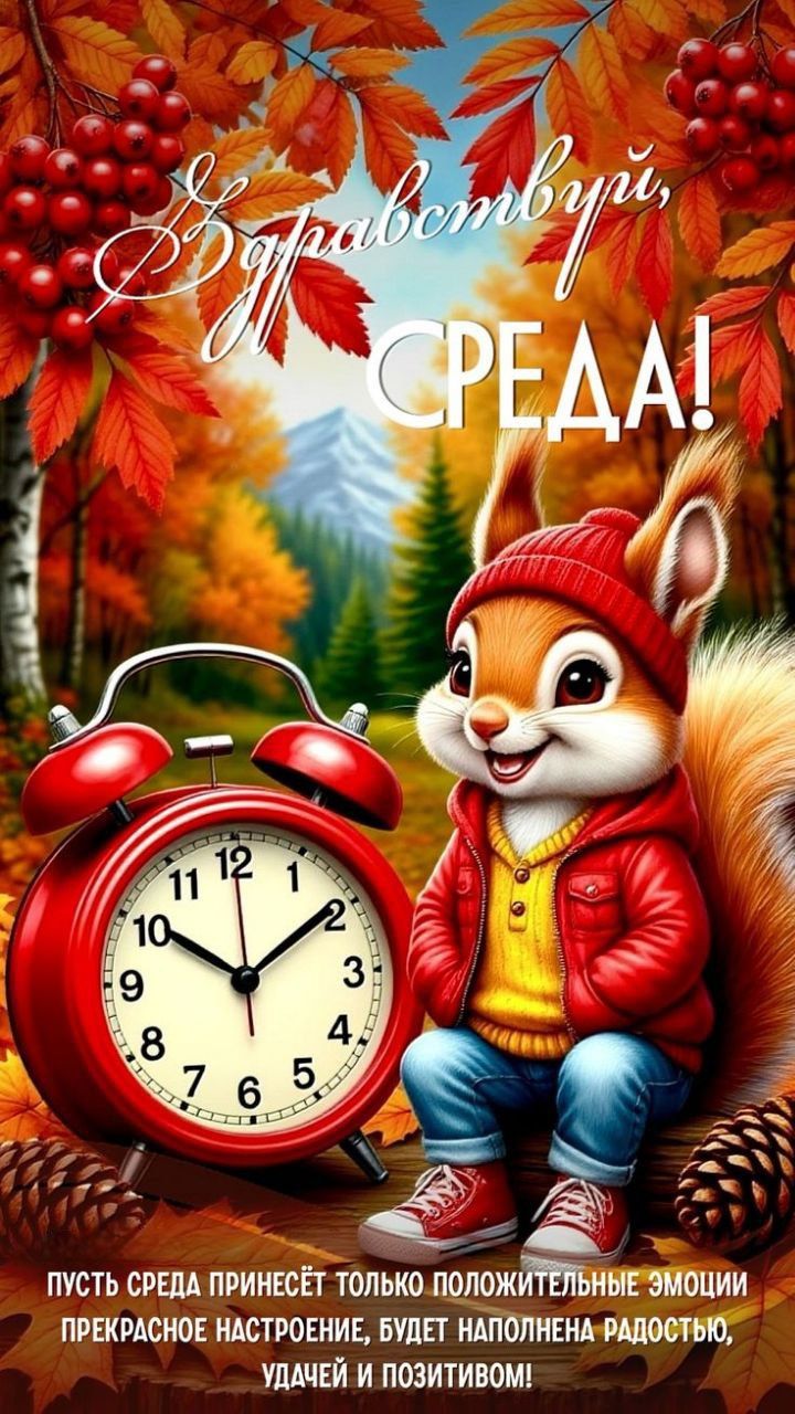 Здравствуй, СРЕДА! Пусть среда принесёт только положительные эмоции, прекрасное настроение, будет наполнена радостью, удачей и позитивом!