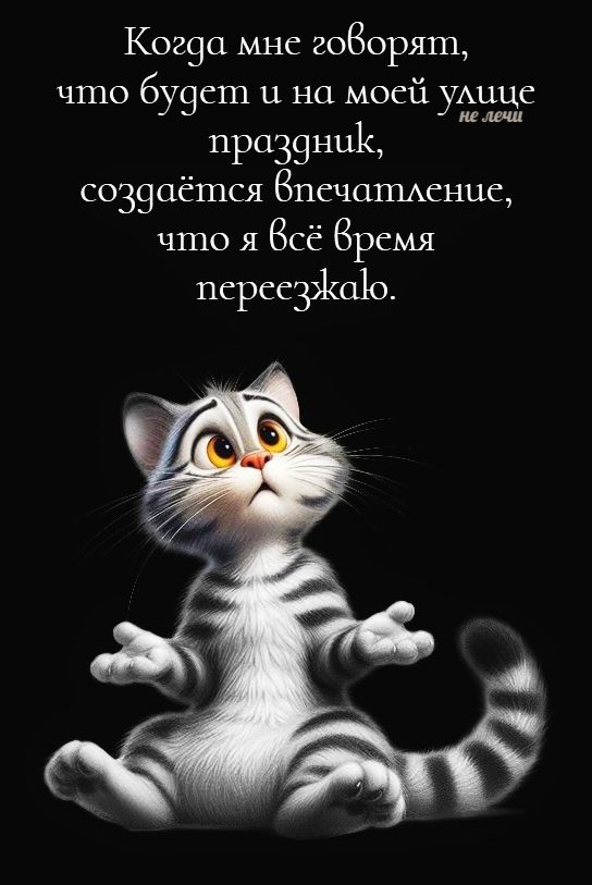 Когда мне говорят, что будет и на моей улице праздник, создаётся впечатление, что я всё время переезжало.