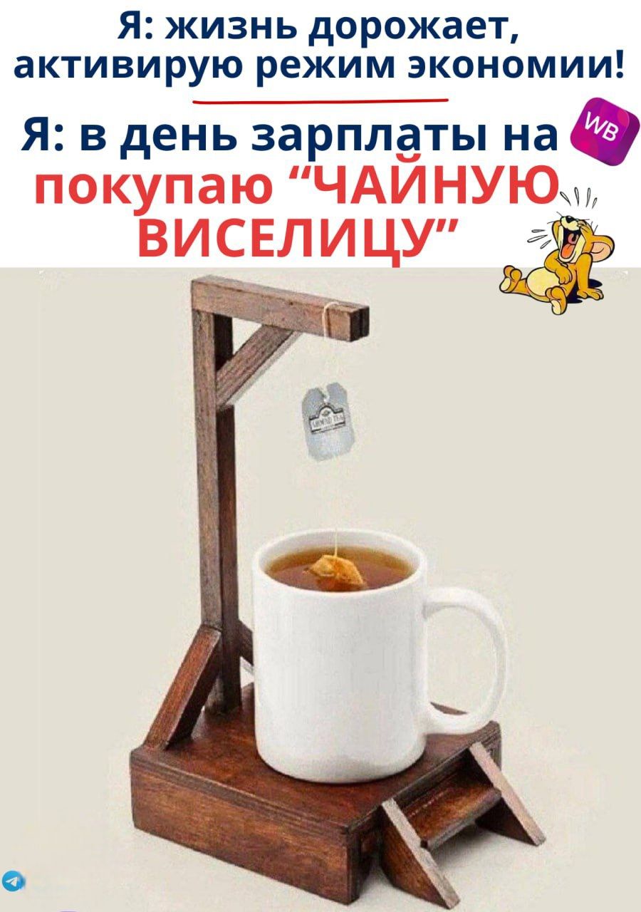 Я: жизнь дорожает, активирую режим экономики! Я: в день зарплаты на покупаю “ЧАЙНУЮ ВИСЕЛИЦУ”.