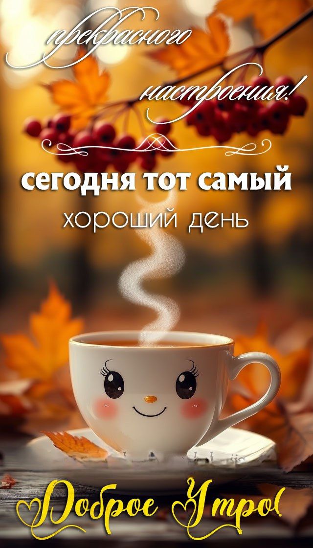 прекрасного настроения! сегодня тот самый хороший день. Доброе Утро!