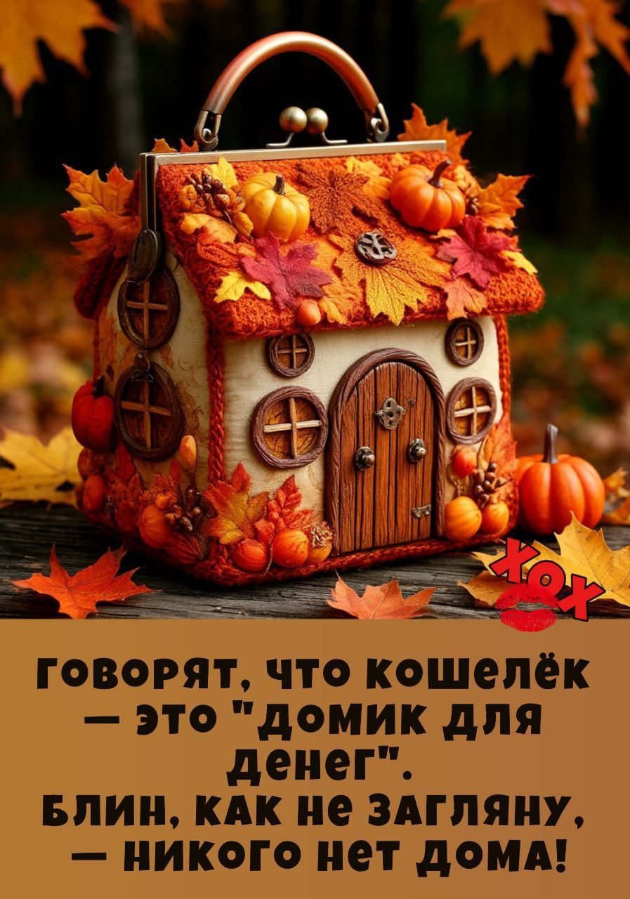 Говорят, что кошелёк — это 'домик для денег'. Блин, как не загляну, — никого нет дома!