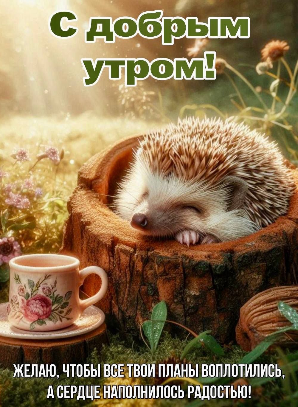 С добрым утром! ЖЕЛАЮ, ЧТОБЫ ВСЕ ТВОИ ПЛАНЫ ВОПЛОТИЛИСЬ, А СЕРДЦЕ НАПОЛНИЛОСЬ РАДОСТЬЮ!