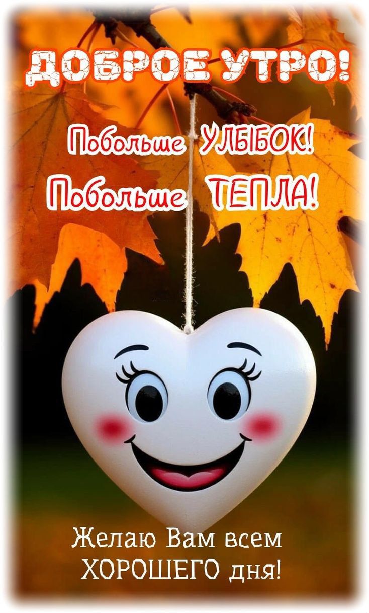 Доброе утро! Побольше улыбок! Побольше тепла! Желаю Вам всем ХОРОШЕГО дня!