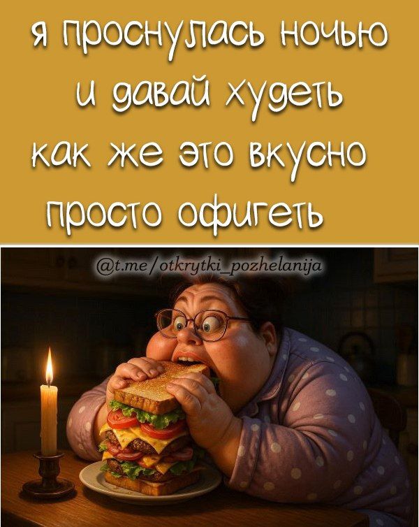 я проснулась ночью и давай худеть как же это вкусно просто офигеть