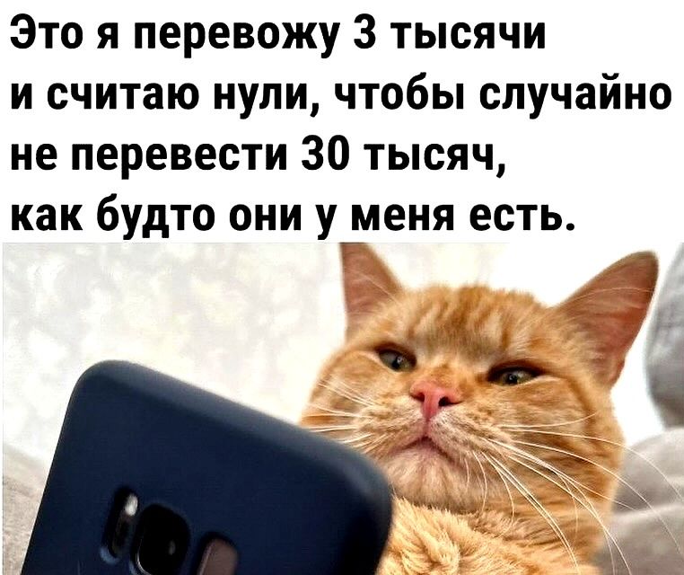 Это я перевожу 3 тысячи и считаю нули, чтобы случайно не перевести 30 тысяч, как будто они у меня есть.