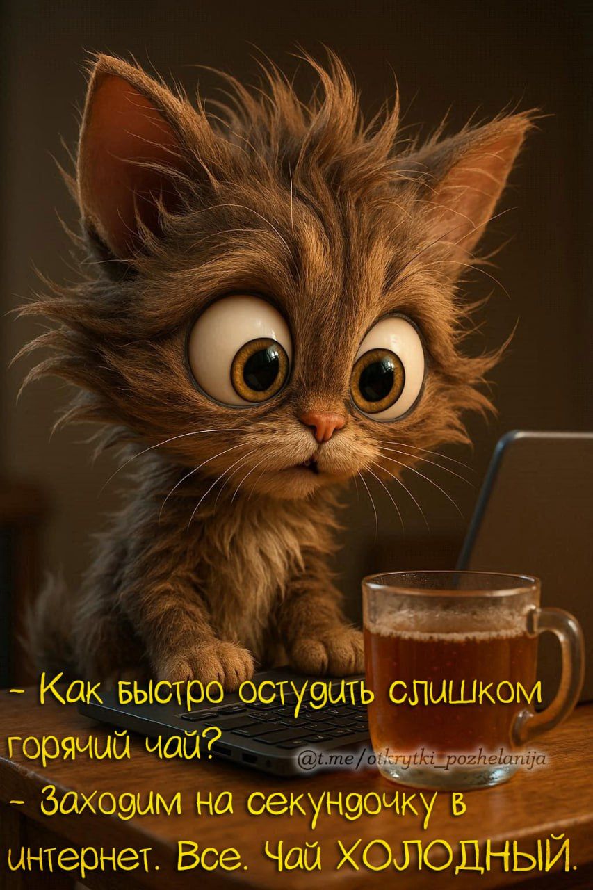 Как быстро остудить слишком горячий чай? - Заходим на секундочку в интернет. Все. Чай ХОЛОДНЫЙ.