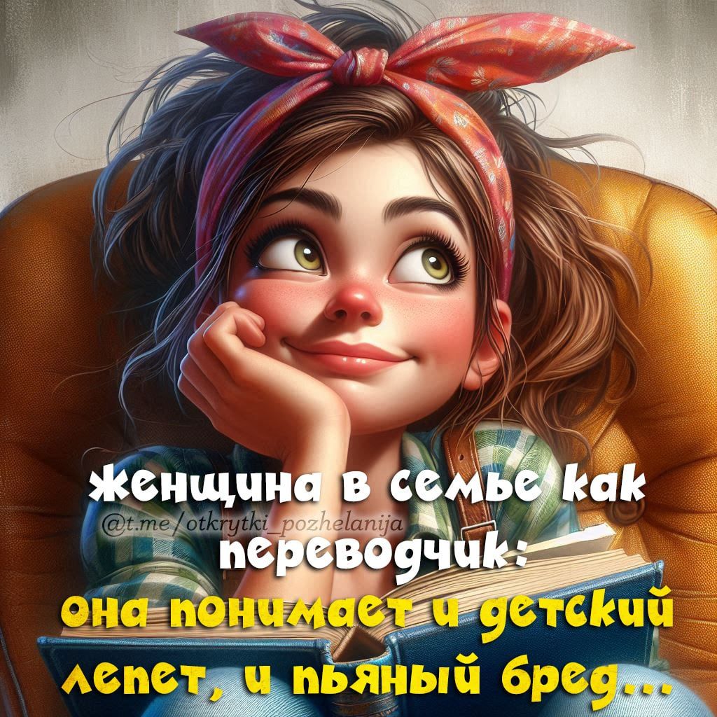 женщина в семье как переводчик: она понимает и детский лепет, и пьяный бред...