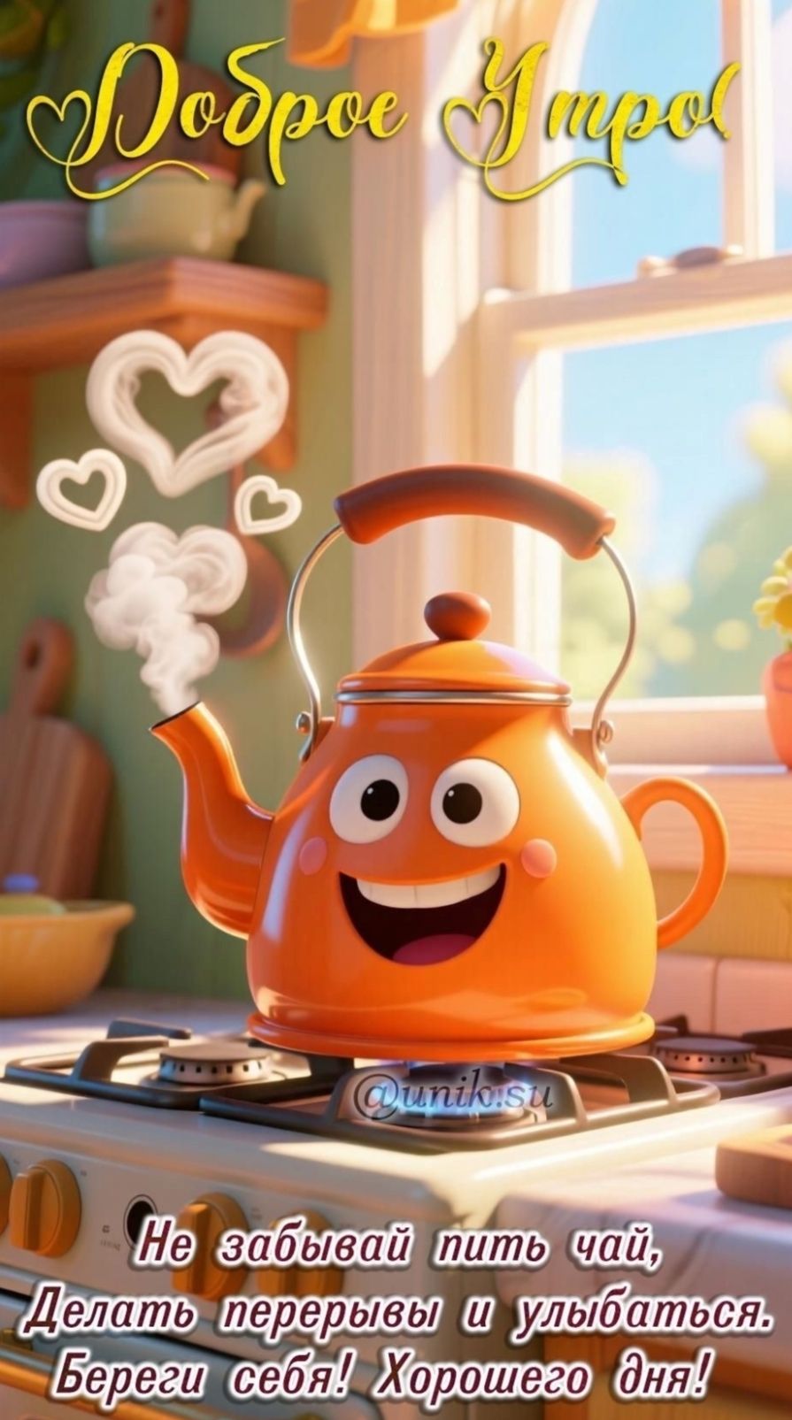 Доброе Утро
Не забывай пить чай, Делать перерывы и улыбаться. Береги себя! Хорошего дня!