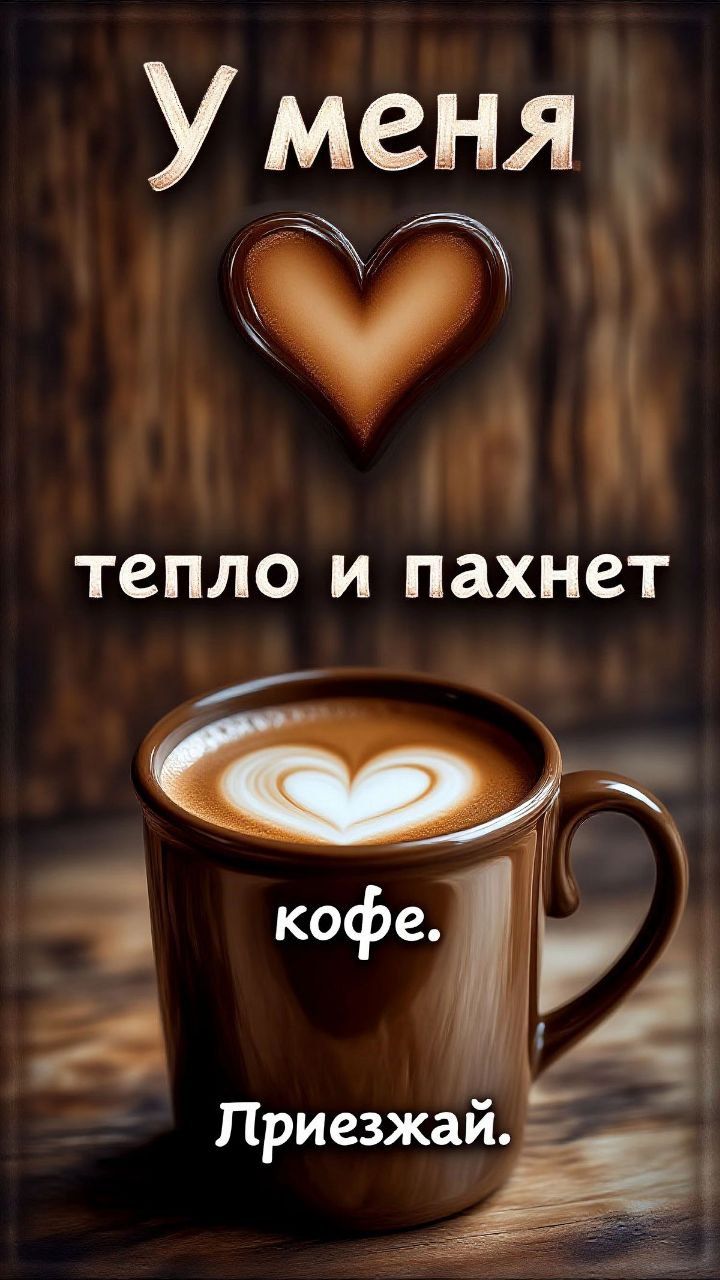 У меня тепло и пахнет кофе. Приезжай.