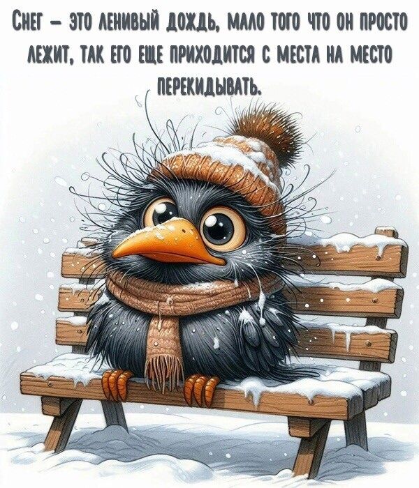 Снег — это ленивый дождь, мало того что он просто лежит, так его еще приходится с места на место перекатывать.