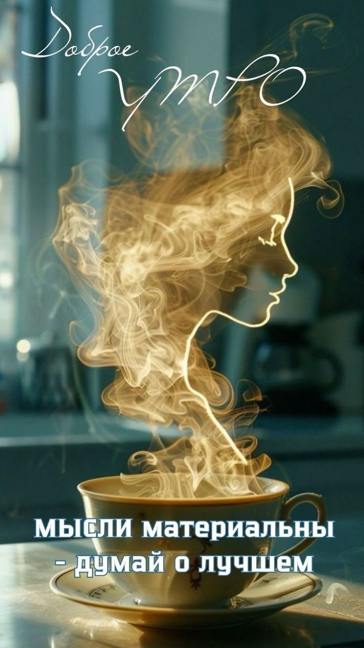 Доброе утро
мысли материальны - думай о лучшем