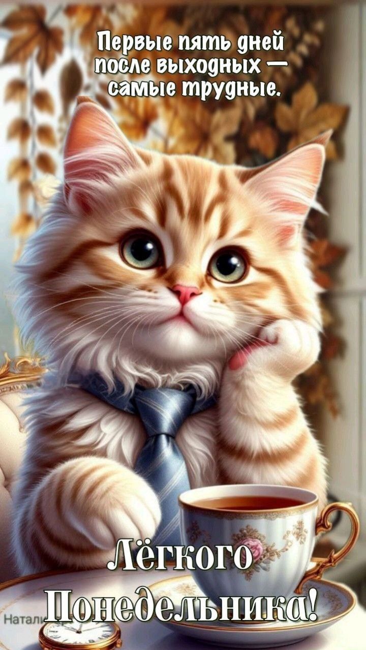 Первые пять дней после выходных — самые трудные. Лёгкого понедельника!
