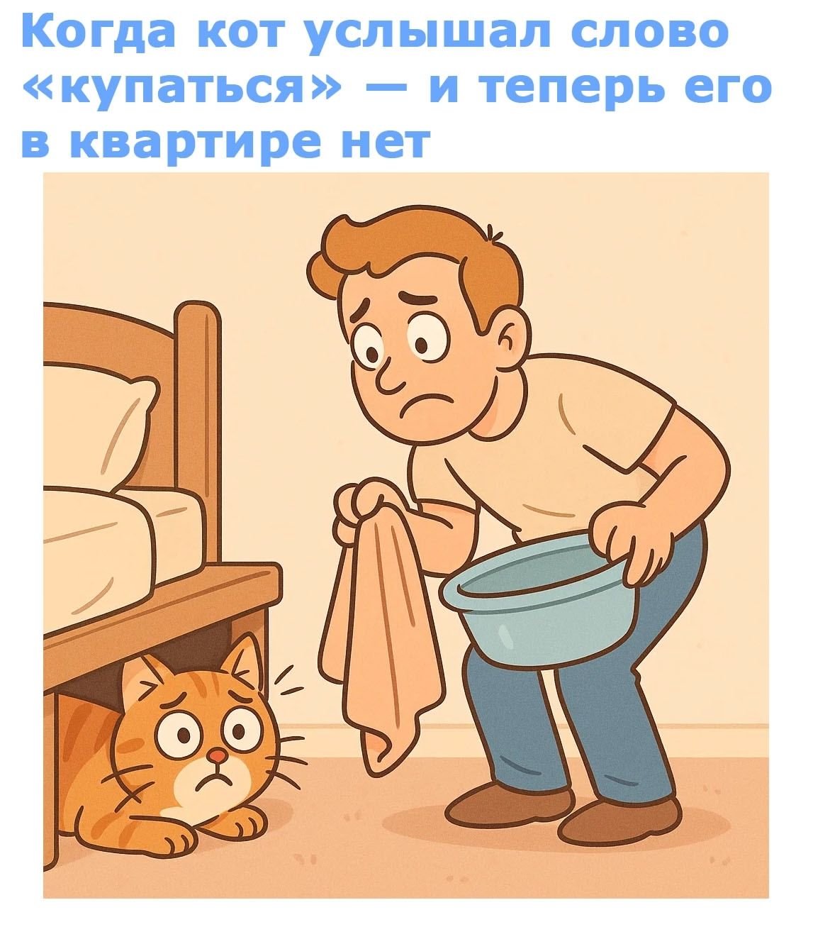 Когда кот услышал слово «купаться» — и теперь его в квартире нет