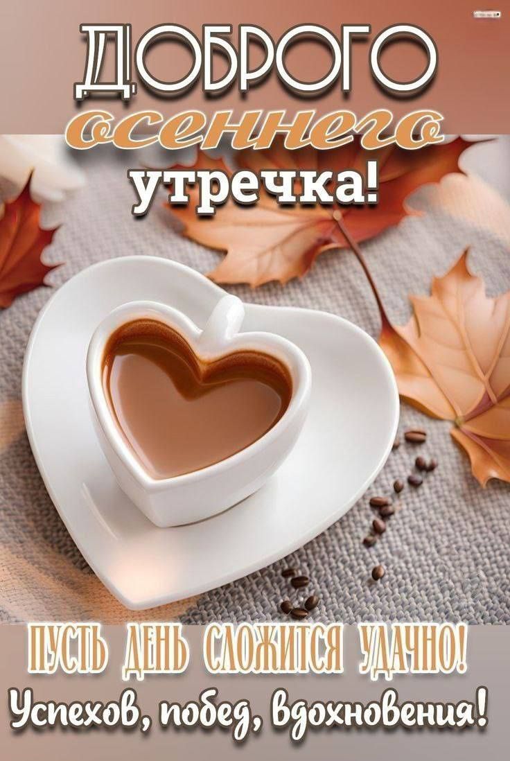 ДОБРОГО осеннего утречка! Пусть день сложится удачно! Успехов, побед, вдохновения!