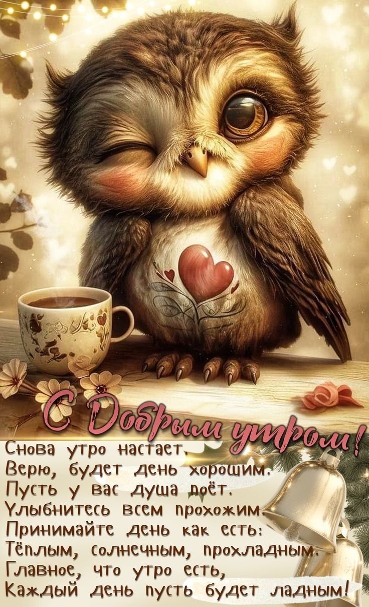 С Добрым утром! Пусть утро настает. Верю, будет день хорошим. Пусть у вас душа поёт. Улыбнитесь всем прохожим. Принимайте день как есть: тёплым, солнечным, прохладным. Главное, что утро есть, каждый день пусть будет ладным!