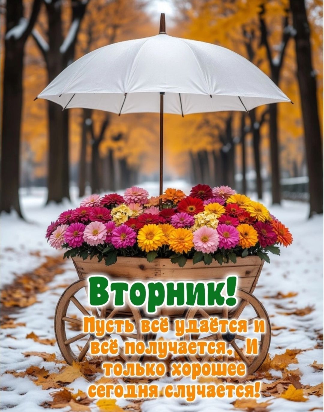 Вторник! Пусть всё удаётся и всё получается, и только хорошее сегодня случается!