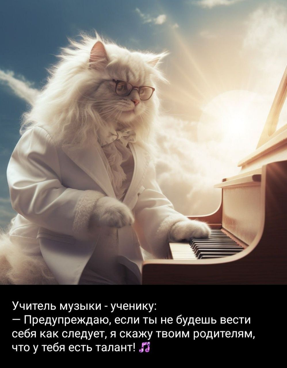 Учитель музыки - ученику: — Предупреждаю, если ты не будешь вести себя как следует, я скажу твоим родителям, что у тебя есть талант! 🎵