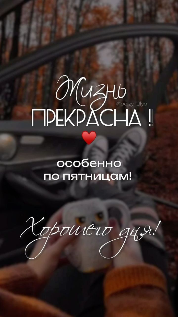 Жизнь прекрасна !! особенно по пятницам! Хорошего дня!