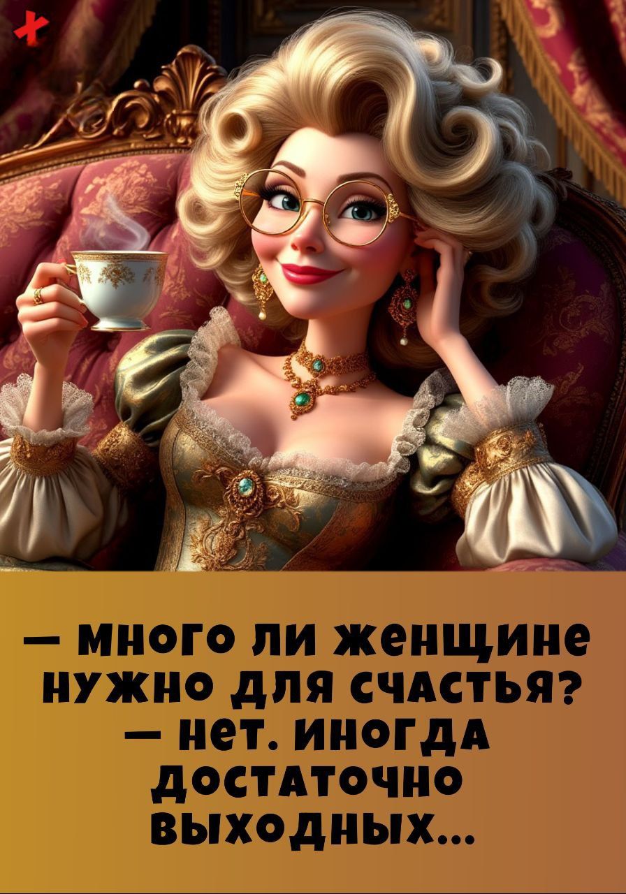 - Много ли женщине нужно для счастья? - нет. иногда достаточно выходных...