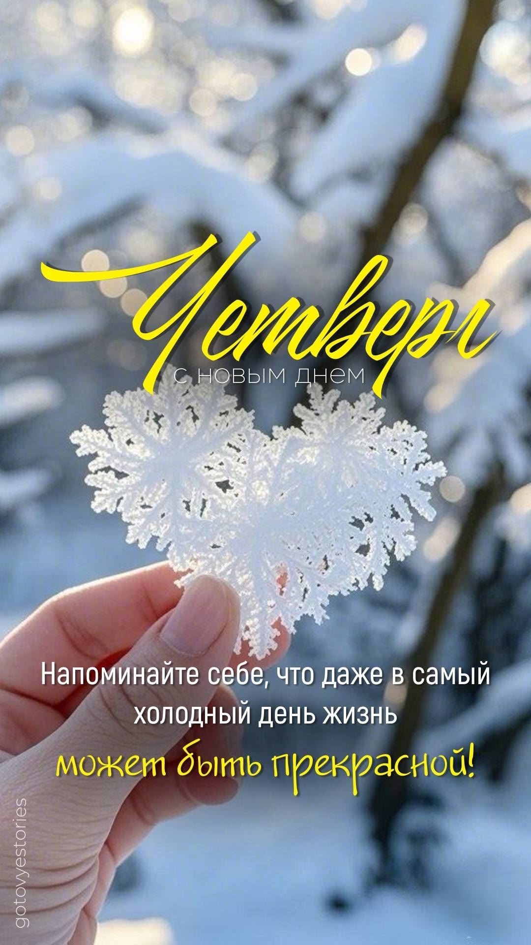 С новым днем. Напоминайте себе, что даже в самый холодный день жизнь может быть прекрасной!