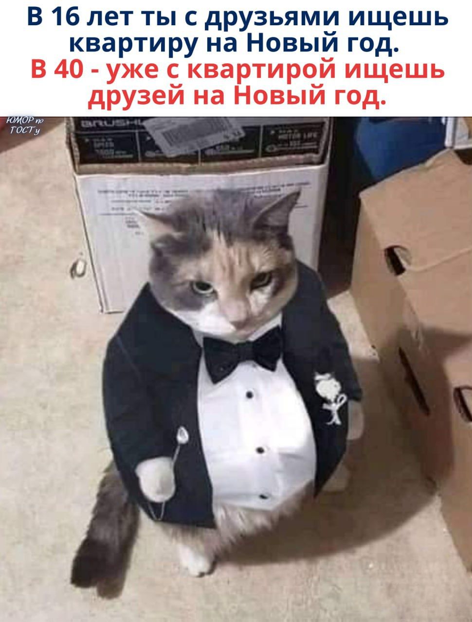 В 16 лет ты с друзьями ищешь квартиру на Новый год. В 40 - уже с квартирой ищешь друзей на Новый год.