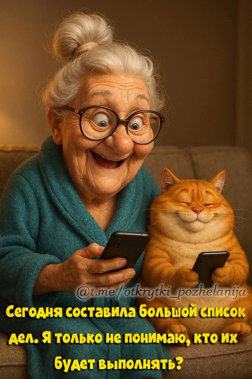 Сегодня составила большой список дел. Я только не понимаю, кто их будет выполнять?