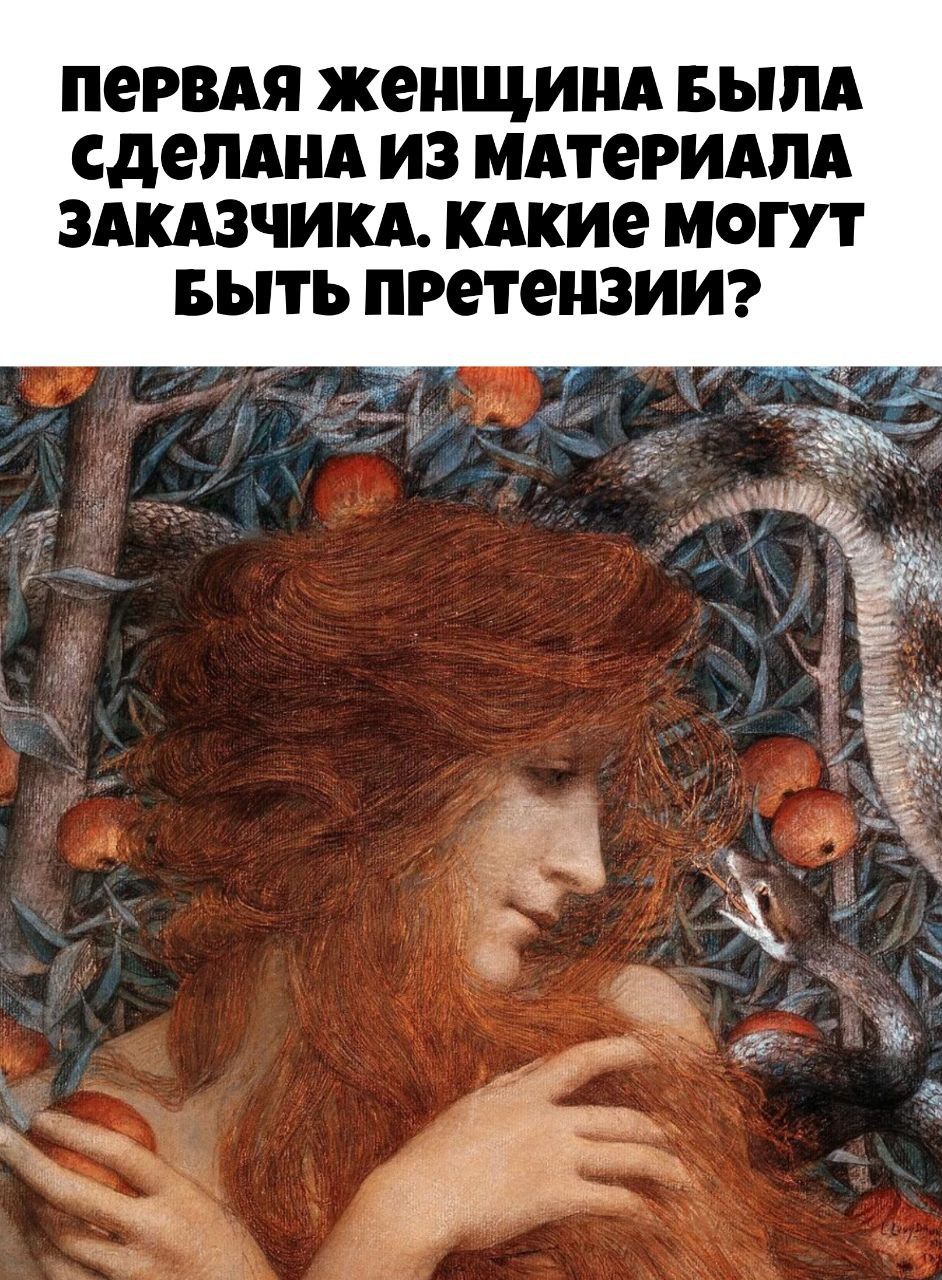 ПЕРВАЯ ЖЕНЩИНА БЫЛА СДЕЛАНА ИЗ МАТЕРИАЛА ЗАКАЗЧИКА. КАКИЕ МОГУТ БЫТЬ ПРЕТЕНЗИИ?