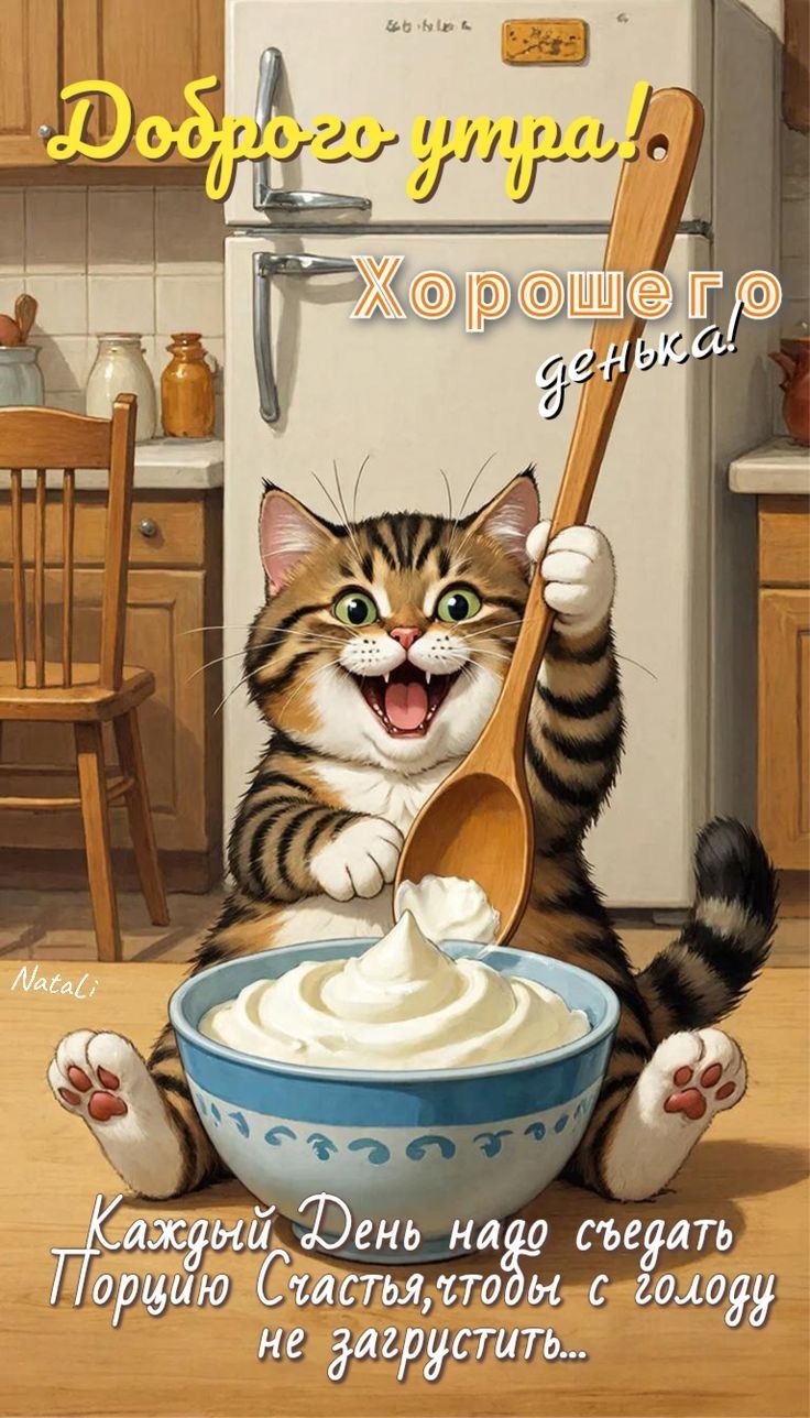 Доброе утро! Хорошего денька! Каждый день надо съедать порцию счастья, чтобы с голоду не загрустить...