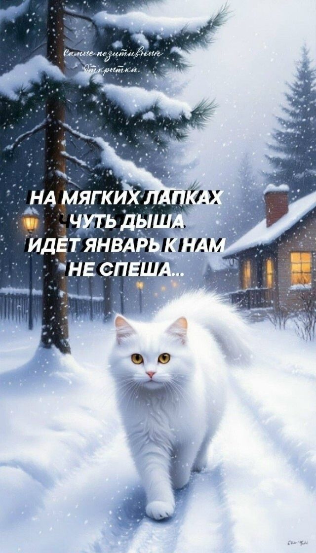 НАМЯГКИХ ЛАПКАХ ЧУТЬ ДЫША ИДЕТ ЯНВАРЬ К НАМ НЕ СПЕША..