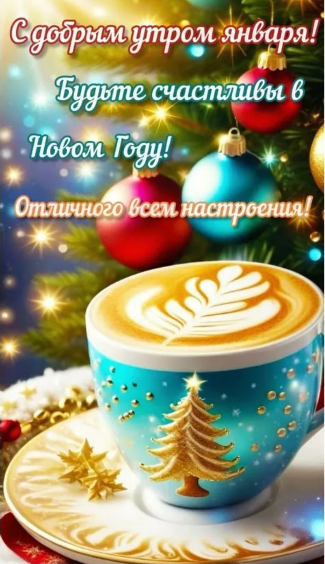 С добрым утром января! Будьте счастливы в Новом Году! Отличного всем настроения!