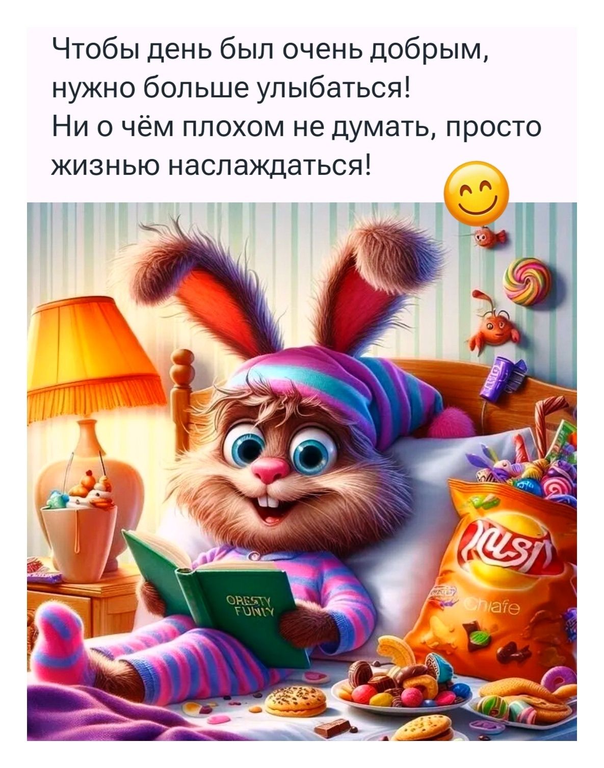 Чтобы день был очень добрым, нужно больше улыбаться! Ничо о чём плохом не думать, просто жизнью наслаждаться!