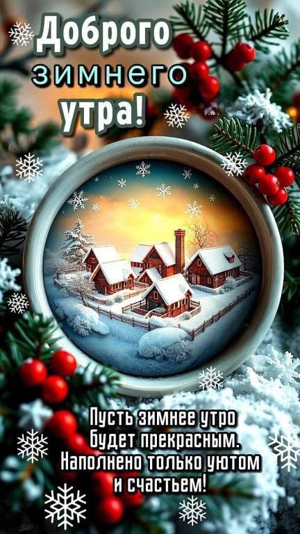 Доброго зимнего утра! Пусть зимнее утро будет прекрасным. Наполнено только уютом и счастьем!