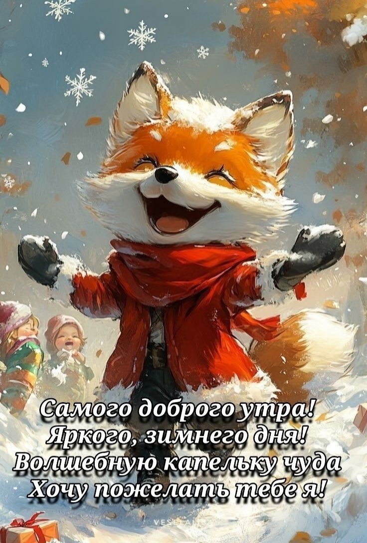 Самого доброго утра! Яркого, зимнего дня! Волшебную капельку чуда Хочу пожелать тебе я!