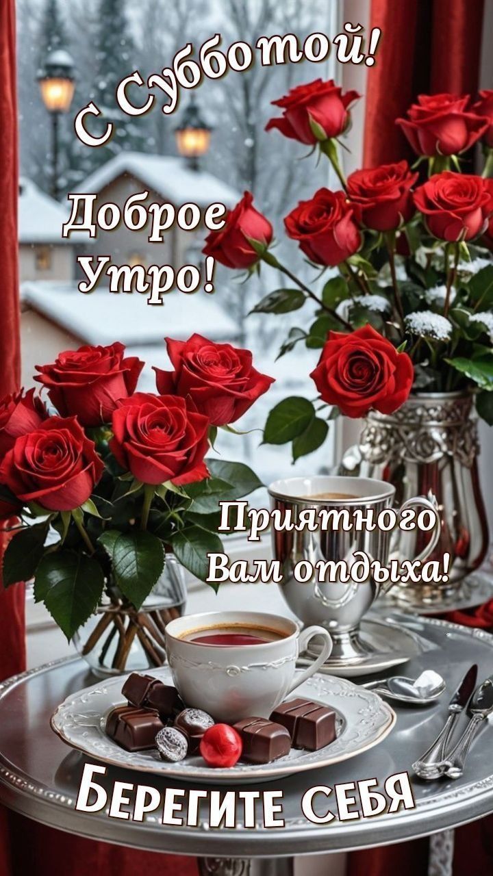 С Субботой! Доброе утро! Приятного Вам отдыха! Берегите себя