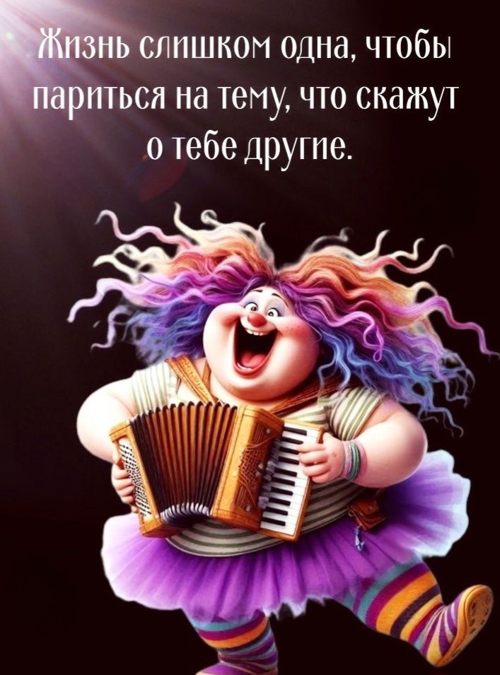 Жизнь слишком одна, чтобы париться на тему, что скажут о тебе другие.