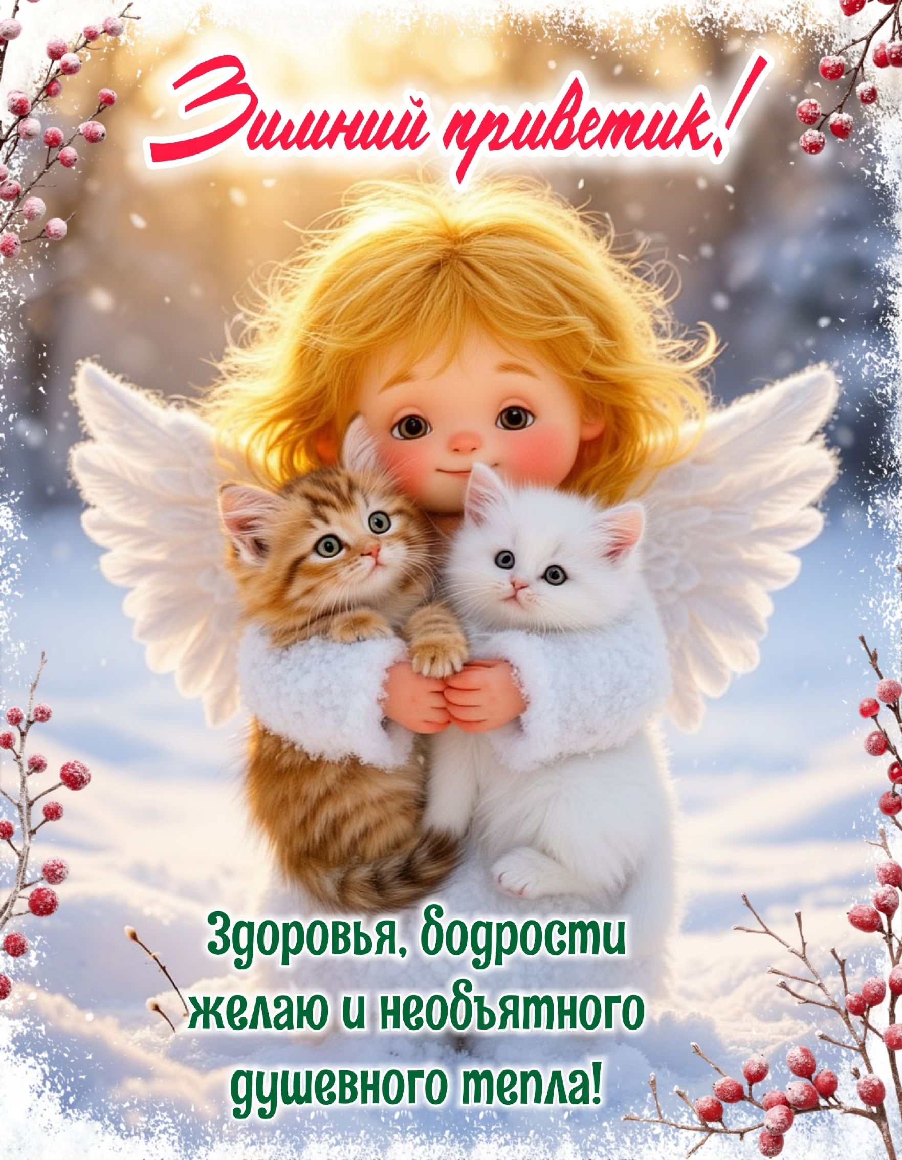 Зимний приветик! Здоровья, бодрости желаю и необъятного душевного тепла!