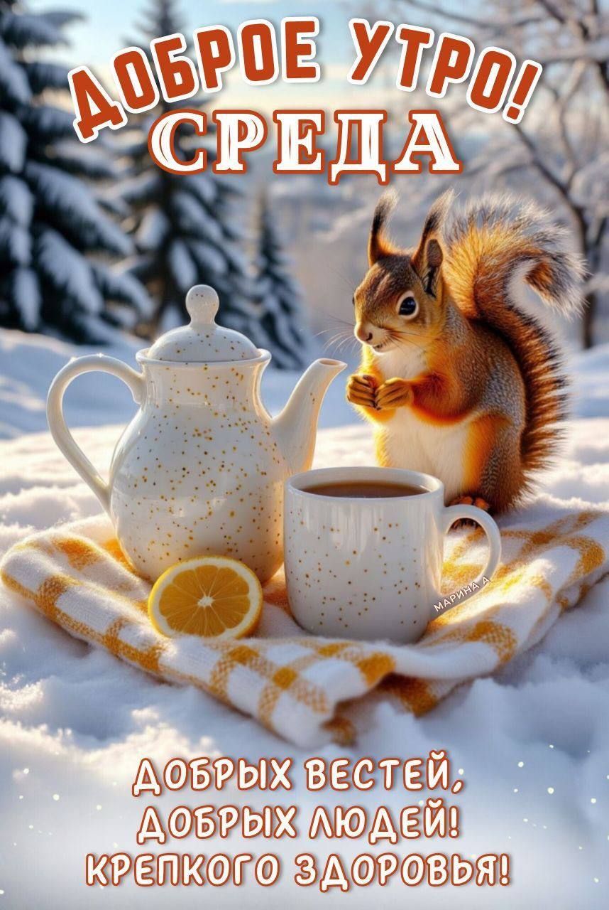 ДОБРОЕ УТРО! СРЕДА
ДОБРЫХ ВЕСТЕЙ; ДОБРЫХ ЛЮДЕЙ! КРЕПКОГО ЗДОРОВЬЯ!