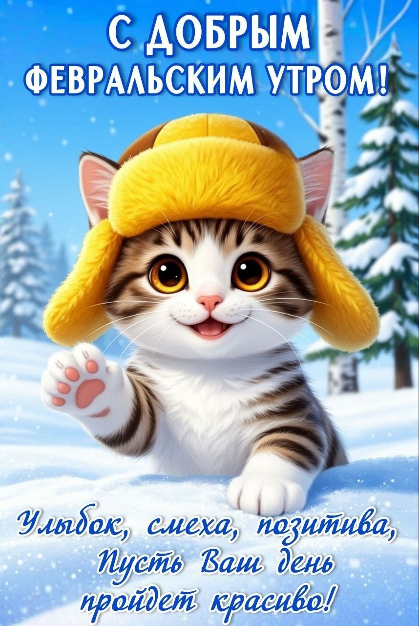С ДОБРЫМ ФЕВРАЛЬСКИМ УТРОМ! Улыбок, смеха, позитива, Пусть Ваш день пройдет красиво!